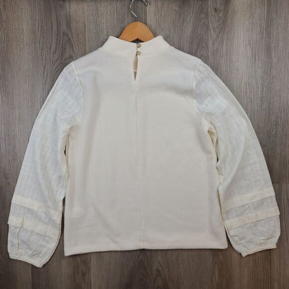 NWOT Madewell Weavemix Mockneck Bubble Sleeve Top size S - Picture 5 of 7